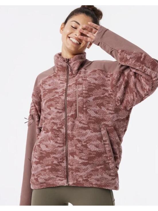 Outdoor Voices Sweaters - Outdoor Voices Primo-Fleece Full Zip Jacket In Deep Taupe - Women's Medium